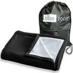 Blue Zoca Beach Blanket Waterproof Sandproof Waterproof Blanket for Camping, Hiking, Outdoor Sporting Events, Picnics & More | Machine Washable & Pet Friendly | Travel Size - 65x50in Black