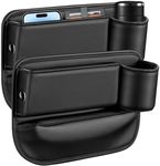 MainPi Car Seat Gap Filler Organiser,Cup Holder Universal Fit Car SUV Truck Accessories,Car Seat Storage Box Things from Dropping (Black, Driver'+Passenger's Seat)