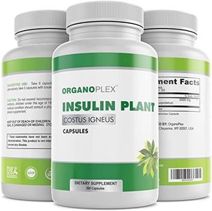 Insulin Plant Capsules (Costus Igneus) - Blood Sugar Support - 360 Veggie Caps (2 Month Supply) - ORGANOPLEX