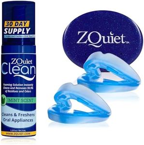 ZQuiet, Anti-Snoring Mouthpiece (Blue) + Cleaner (1.5oz Bottle), Starter Pack with 2 Sizes, Made in USA, BPA-Free, Medical-Grade Material
