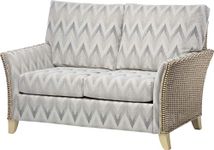 Desser Arlington 2 Seater Conservatory Sofa – Luxury Real Cane Rattan Indoor Furniture with UK Manufactured Cushions Yang Fabric – Settee Dimensions: H97cm x W144cm x D88cm