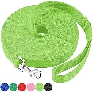 Dog/Puppy Obedience Recall Training Agility Lead 4ft 5ft 6ft 10ft 15ft 20ft 30ft 50ft Long Nylon Training Dog Leash for Small Medium Large Dogs