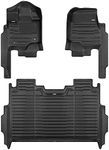 TuxMat - for Ford F150 SuperCrew Without Rear Seat Fold Out Storage 2021-2024 Models - Custom Car Mats - Maximum Coverage, All Weather, Laser Measured - This Full Set Includes 1st and 2nd Rows