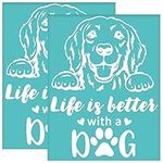 OLYCRAFT 2Pcs 8.6x11 Inch Self-Adhesive Silk Screen Printing Stencil Dog Golden Retriever Silk Screen Stencil Life is Better with a Dog Reusable Mesh Transfer for DIY T-Shirt Fabric Painting