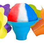 Leak Proof & Drip Catching, Super Cute Reusable 4oz Flower Snow Cone Cups 10 Pk, Colorful Easy Grip Bowls Perfect for Birthday Party, Summer Cookout, Shaved Ice, Snack, Ice Cream, Standalone Design