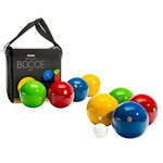 Franklin Sports 100mm Bocce Ball Set — 8 Wooden Bocce Balls and 1 Pallino — Beach, Backyard Lawn or Outdoor Party Game - Made in Italy