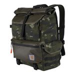 Carhartt Nylon Roll Top, Heavy-Duty Water-Resistant Backpack, Blind Fatigue Camo, One Size