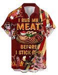 Mens Button Down Short Sleeve Shirt Shirt Collar Abstract Printed Shirts Casual Beach Tops, Wine Red, X-Large