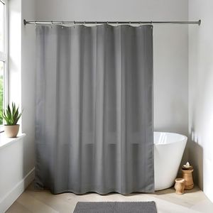 EVIDECO French Home Goods Gray Extra Long Waterproof Shower Curtain Liner 71x79 Inches