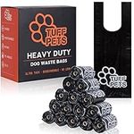 Tuff Pets 50% Stronger Dog Poo Bags | Biodegradable Eco Dog Poo Bags with Tie Handles on a Roll Cornstarch | 16 Dispenser Refill Rolls | Thick Doggy Poop Bags