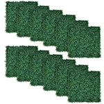 Artilife Artificial Boxwood Panels,Boxwood Panels Wall Greenery Mats,Realistic Green Plant Panel (20" x 20" / Thicker) (12)