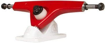 Atlas Truck Co. Kingpin Ultralight Longboard Trucks, 180mm 48 Degree 8mm Reverse Kingpin, Red/White (Set of 2)