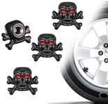 WINKA Valve Caps for Tires, Skull Style Universal Stem Valve Caps, Attractive Dustproof Car Accessories Black 4pcs