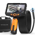 Dual Lens Inspection Camera with 360° Electric Rotation Probe, Teslong NTS300 Industrial Endoscope Camera, 16.4ft Waterproof Scope Camera Cable, 5" IPS Screen Borescope, Tool for Pipe, Automotive