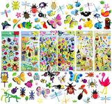 SUPER TOY 3D Puffy Butterfly Stickers for Kids & Toddlers 6 Strap of 240+ Insect, Birds and Butterfly Stickers, 3D Stickers Scrap Book Decoration for Boys & Girls