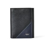 Police Men Navy Black Color Groix Tri Fold Leather Wallet