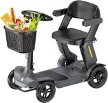 Folding Mobility Scooter for Adults, Seniors - 25 Miles Range, Improved Safety, Large Outdoor Wheels, Fold up Mobility Scooter for Travel with Removable Battery & LED Headlight