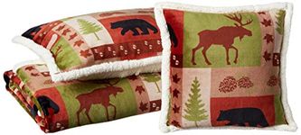 Carstens JP587 Patchwork Lodge Plush Bedding Set, Twin, Multicolor