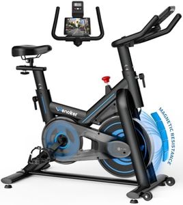 Wenoker Exercise Bike, Magnetic Resistance Stationary Bike for Home, 350 LB Silent Indoor Cycling Bike with App Sync, LCD Monitor & Adjustable Seat, Home Cardio Workout