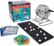 Continuum Games Ultimate Bingo Set Party Game for Family Game Night - Includes Wire Cage, 18 Cards, 150 Marker Chips, 75 Balls, and a Tracker Board - Family Games for Kids and Adults