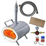 FEBTECH - Propane Gas Forge Single Burner - Portable Blacksmithing Forge Kit for Knife Making Professionals Artists Hobbyists Farrier Forging Blacksmith Tools Equipment Oval Shape Forge