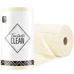 Fantasticlean Microfiber Cleaning Cloth Roll -75 Pack, Tear Away Microfiber Towels, 30x30cm, Reusable, Washable, Scratch Free, Ultra Absorbent Dish Rags for Car, Home, Garage or Shop (Beige)