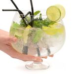 Fishbowl 3L Oversized Cocktail Glass Jumbo, Made of Glass Sharing Giant Fish Bowl Extra Large Size 20cm Single (3 Litre)