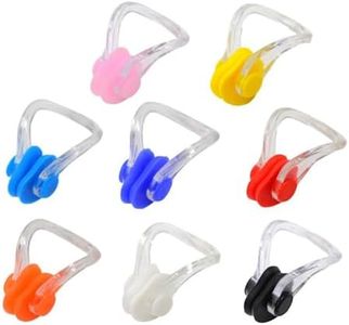 WADY 8Pcs Silicone Nose Clips for Swimming with Independent Box Package Waterproof Swimming Nose Plugs, Nose Plugs for Swimming, Multicolor Nose Clip for Swimming for Adults Kids Children Aged (8)