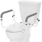 KosmoCare Toilet Safety Rail-Adjustable Grab Bar-Compact Support Frame with Handrail for Bathroom Toilet Seat-Easy Installation for Handicap Senior Bariatrics, White