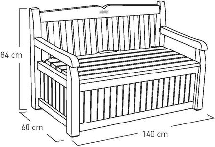 Keter Eden 265L Outdoor Storage Bench – Beige/Brown, All-Weather Garden Box
