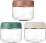 3Pack Overnight Oats Containers with Lids,10oz Glass Jar with Scew Lid,Salad Dressing Fruit Veggies Sauce Snacks Meal Prep Food Containers,Spice Jars,Wide Mouth Storage Containers