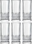 Raghavendra Sarkar® Highball Drinking Glasses Set of 6 Lead Free Crystal Beautiful Designed Tumblers for Water, Juice, Wine, Beer and Cocktails 260 ML