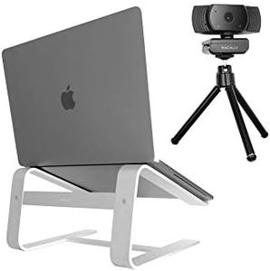 Macally Aluminum Laptop Stand and a 1080P Webcam with Microphone and Tripod, Amazing MacBook Accessories