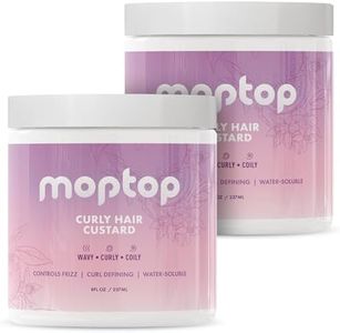 MopTop Curly Hair Custard Gel for Fine, Thick, Wavy, Curly & Kinky-Coily Natural hair, Anti Frizz Curl Moisturizer, Definer & Lightweight Curl Activator w/ Aloe, great for Dry Hair. (2ea)