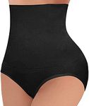 Brachy Women Waist Shapewear with Anti Rolling Strip Tummy Control Tucker Waist Slimming Panties Shapewear Underwear Waist Shapewear Black