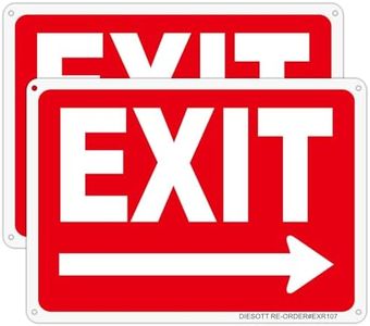 2 Pack Metal Exit Signs with Right Arrow, 10x7 Inches Rust Free 0.40 Aluminum Exit Sign, UV Protected, Durable, Weatherproof, Easy to Install, Indoor/Outdoor Use