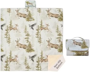 Insular Baby Splat Mat for Under High Chair/Arts/Crafts, Anti Slip and Waterproof Splash Mat for Floor, Portable Picnic Mat, 51x51 Inch, Forest Deer