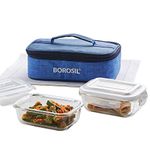 Borosil - Prime Glass Lunch Box 370 Safe Office Tiffin (Transparent) - Set of 2