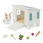 Our Generation – Pet Home Animal House Playset – Mini Plush Rabbit Stuffed Animal – 18-inch Doll Accessories – Pretend Play – Toys for Kids Ages 3 Years & Older – Bunny Hutch Playset