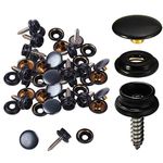 Trimming Shop 15mm Black Screw Press Studs 3 Part Snap Fasteners for Boat Cover, Marine Grade, Awning, Canvas, Fabric, Wood, Furniture, DIY, Leathercrafts, 20pcs