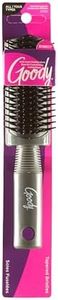 Goody Mini Styling Brush with Rubber Base - Detangler Brush For Quick Touch-Ups Throughout The Day for All Hair Types - Pain-Free Hair Accessories for Women, Men, Boys, and Girls