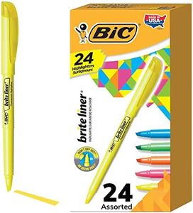 BIC Brite Liner Highlighter Pocket, Chisel Tip, 24-Count Box, Assorted