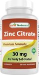 Best Naturals Zinc Citrate 30 mg - Immune Support - 120 Tablets