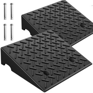 KROAK Rubber Curb Ramps 6 Inch 2 Pack, Heavy-Duty 8818LBS/4 Ton Capacity, Extra-Wide 18.8" W x 6" H, Non-Slip Driveway Ramps for Wheelchairs, Pets, Cars, Motorcycles, Lawn Mowers & Trailers