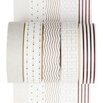 YUBX 5 Rolls Washi Tape Set Creative Basic Skinny Decorative Tapes for Arts, DIY Crafts, Bullet Journals, Planners, Scrapbooking, Wrapping (Line)