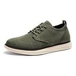 Bruno Marc Men's KnitFlex Craft Mesh Oxfords Sneakers Casual Dress Lace-Up Lightweight Walking Shoes, Green, 10.5