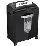 Bonsaii 12-Sheet Cross-Cut Paper Shredder for Home Office Use, 20-Minutes Heavy Duty Shredder, 16 Litres Pullout Bin & 4 Casters for Credit Card Jam-Proof Shredding Machine C266-A (Overall Packaging)