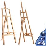 Artist Easel - Professional Studio Easel A-Frame Floor Standing Easel Tripod for Painting and Sketching, Artists - Pine Wood - Height Adjustable (150cm)