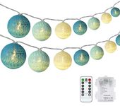 DeepDream Cotton Ball Fairy Lights, 5M 20 LED Fairy String Lights, 8 Modes Indoor Fairy Lights Battery Powered with Remote Timer for Children's Room, Bedroom, Wedding, Party, Christmas