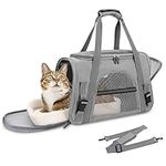 Pet Carrier Bag, Airline Approved Pet Carrier Dog Carriers,Portable Cat Carrier Handbag Breathable Travel Bag, Foldable Dog Travel Bag for Kittens or Puppies Under 6KG